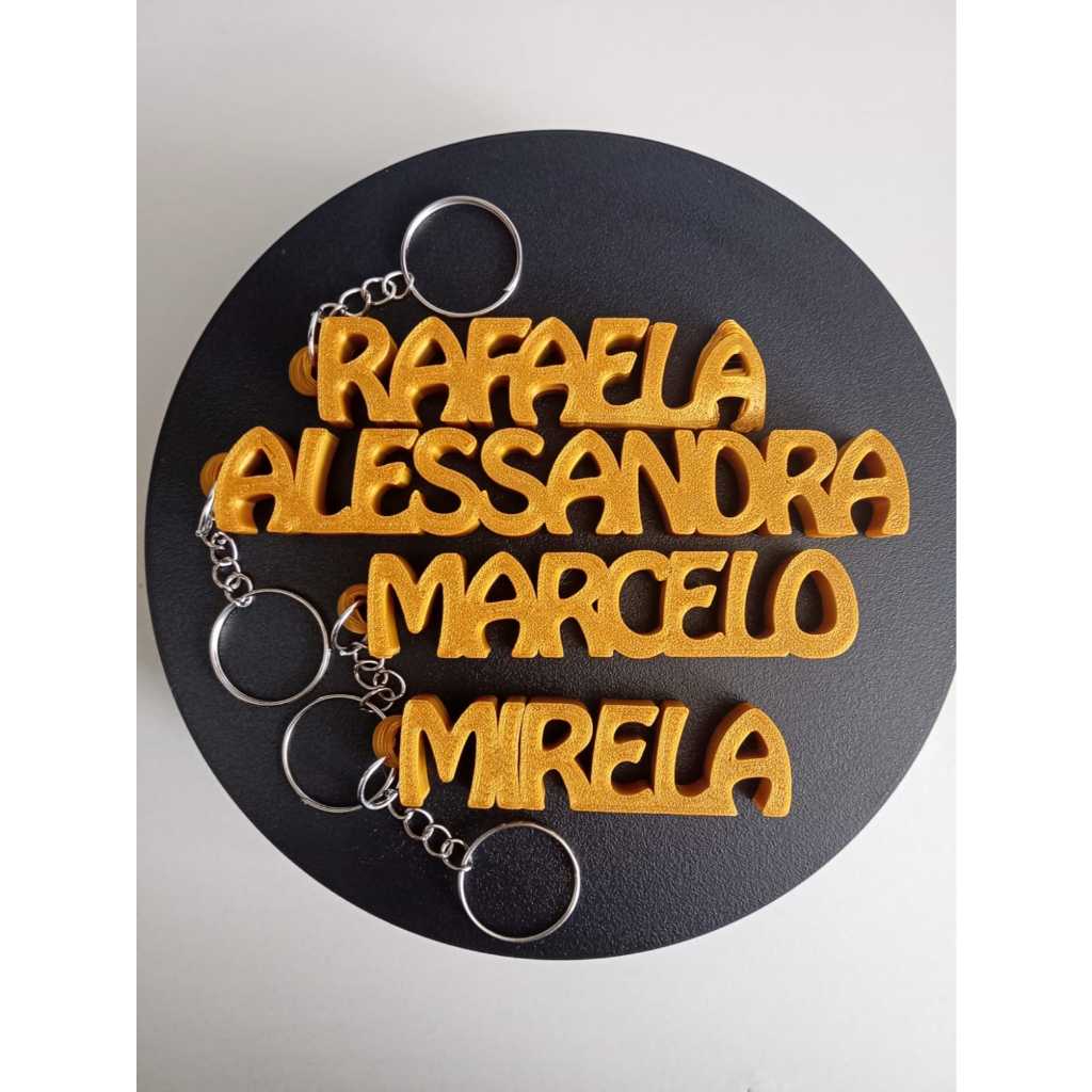 Kit 10 Chaveiros Personalizados Nome 3D | Lembrancinhas Econômicas para Festa e Revenda