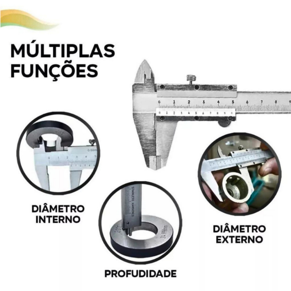 Paquimetro Analógico Manual Universal  Aço Inox Com Estojo ProfissionaL