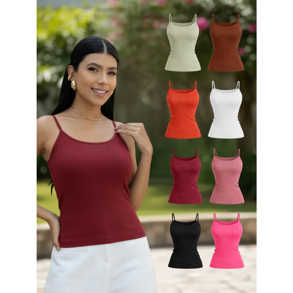 Kit COM 5 Blusa Regata Alcinha Em Malha Ribana Canelada Casual, Trabalho, Eventos, Praia, Esportes