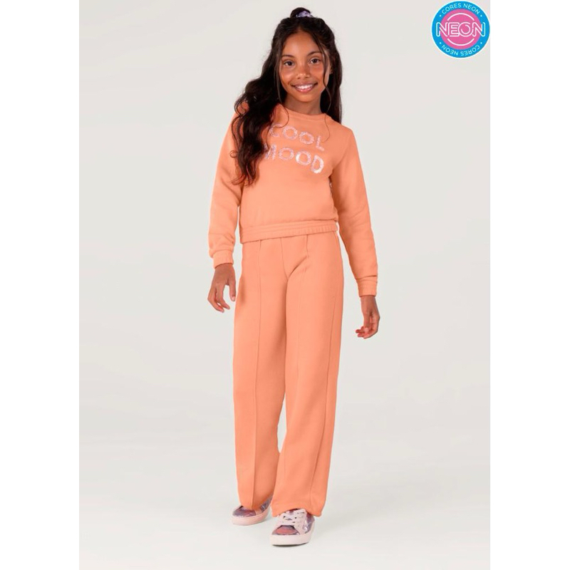 Conjunto Infantil Feminino Brandili Moletom Algodão Macio Inverno Roupa Menina Confortável Premium