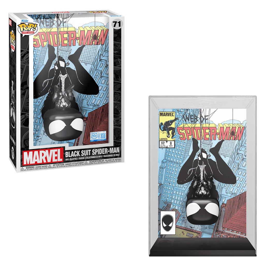 FUNKO POP COMIC COVERS SPIDER-MAN EXCLUSIVE - BLACK SUIT SPIDER-MAN 71 (85340) NOVO ORIGINAL