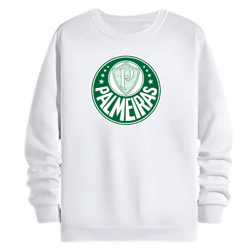 Blusa De Frio Moletom Estampado Time Palmeiras Moleton Gola Redonda Sem Capuz