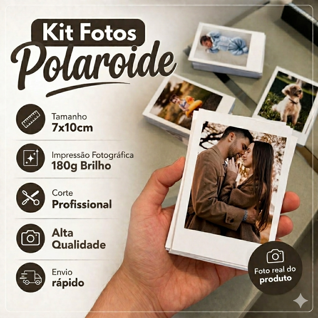 mini FOTOS RETRÔ polaroid 7x10cm kit 10,20,40,60,80,100 - impressão de Fotos | ENVIO RÁPIDO