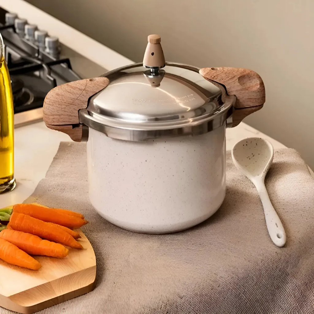 Panela De Pressão Brinox Vanilla 5,4l Indução Antiaderente Ceramic Life