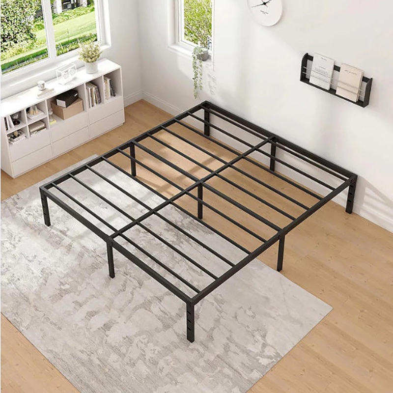 Cama de Solteiro e Casal Estrado de Metal Dobrável, Fácil de Montagem, Ripas de Aço Antiderrapante O17