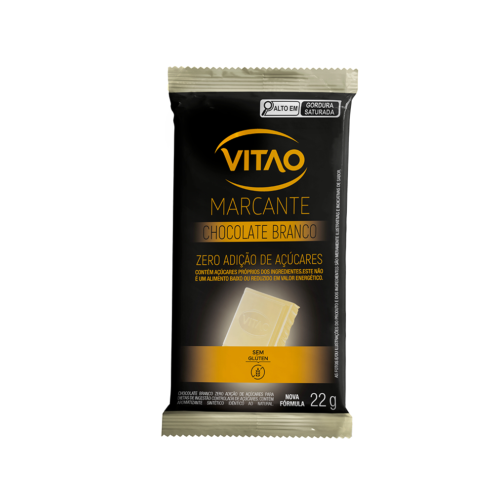 Chocolate Branco Zero Açúcar Sem Glúten Vitao Marcante 22 g