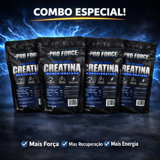 CREATINA PRO FORCE 1KG COMBO COM 4 UNIDADES