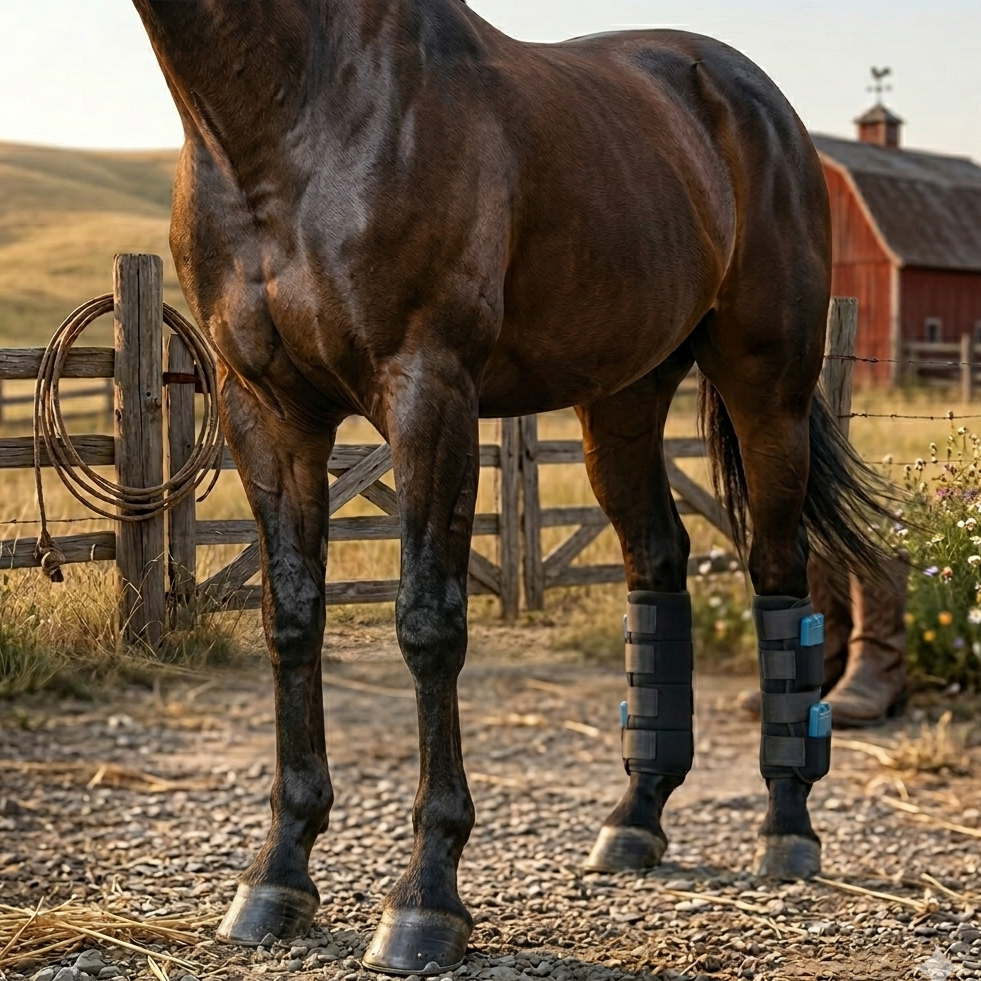 Caneleira para Cavalos Proteção para alto Impacto Em Neoprene e Gel removível Selaria O Seleiro