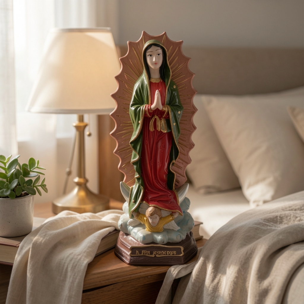 Nossa Senhora de Guadalupe 15cm Estátua Religiosa Católica Decoração Altar Fé Presente Resina Artesanal Casa