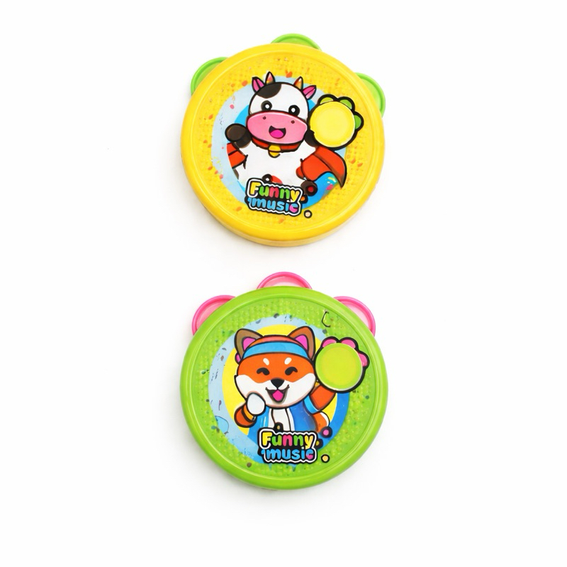 Kit 2 Pandeiro Infantil Pandeirola Colorida Brinquedo Musical Educativo Criança