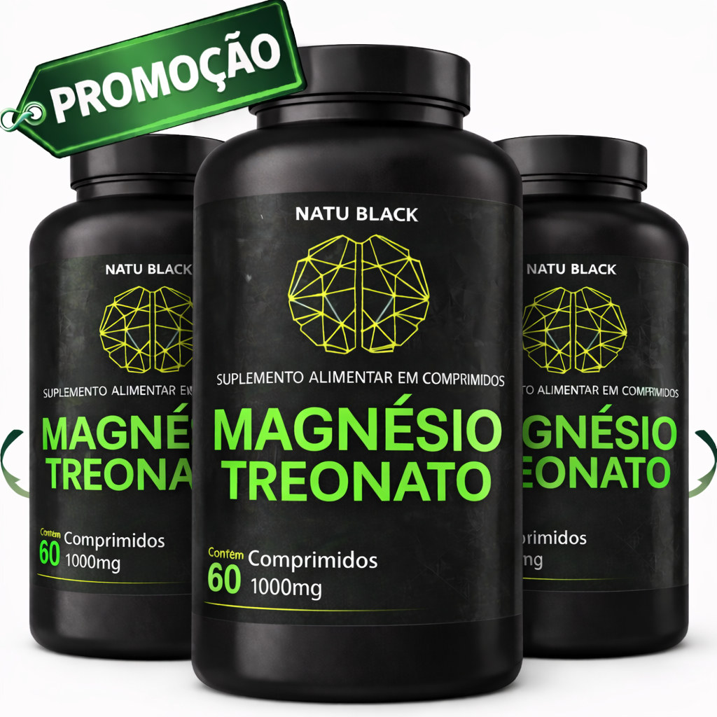 03 Treonato Magnesio com L Treonina Total 180 Comprimidos  - (  KIT PARA 03 MESES CONSUMO  )