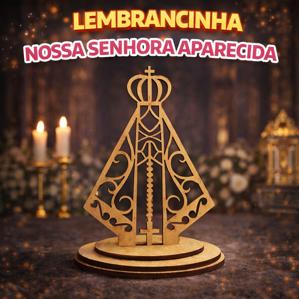 20 Lembrancinha Enfeite Mesa Nossa Senhora Aparecida Mdf Crú
