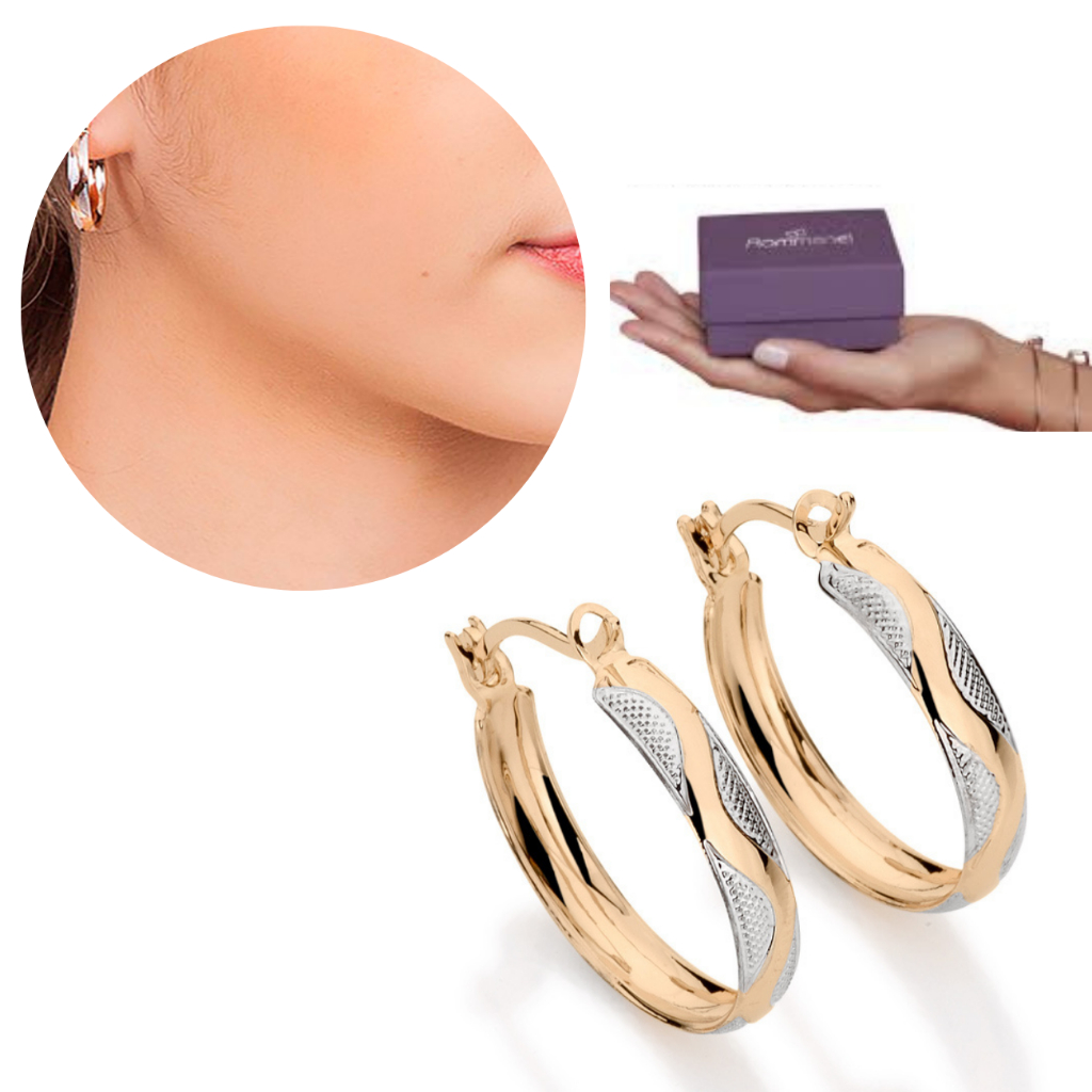 Argola Rommanel Original Com Detalhes Em Ouro Branco Com Garantia E Nota 523921
