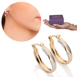 Argola Rommanel Original Com Detalhes Em Ouro Branco Com Garantia E Nota 523921