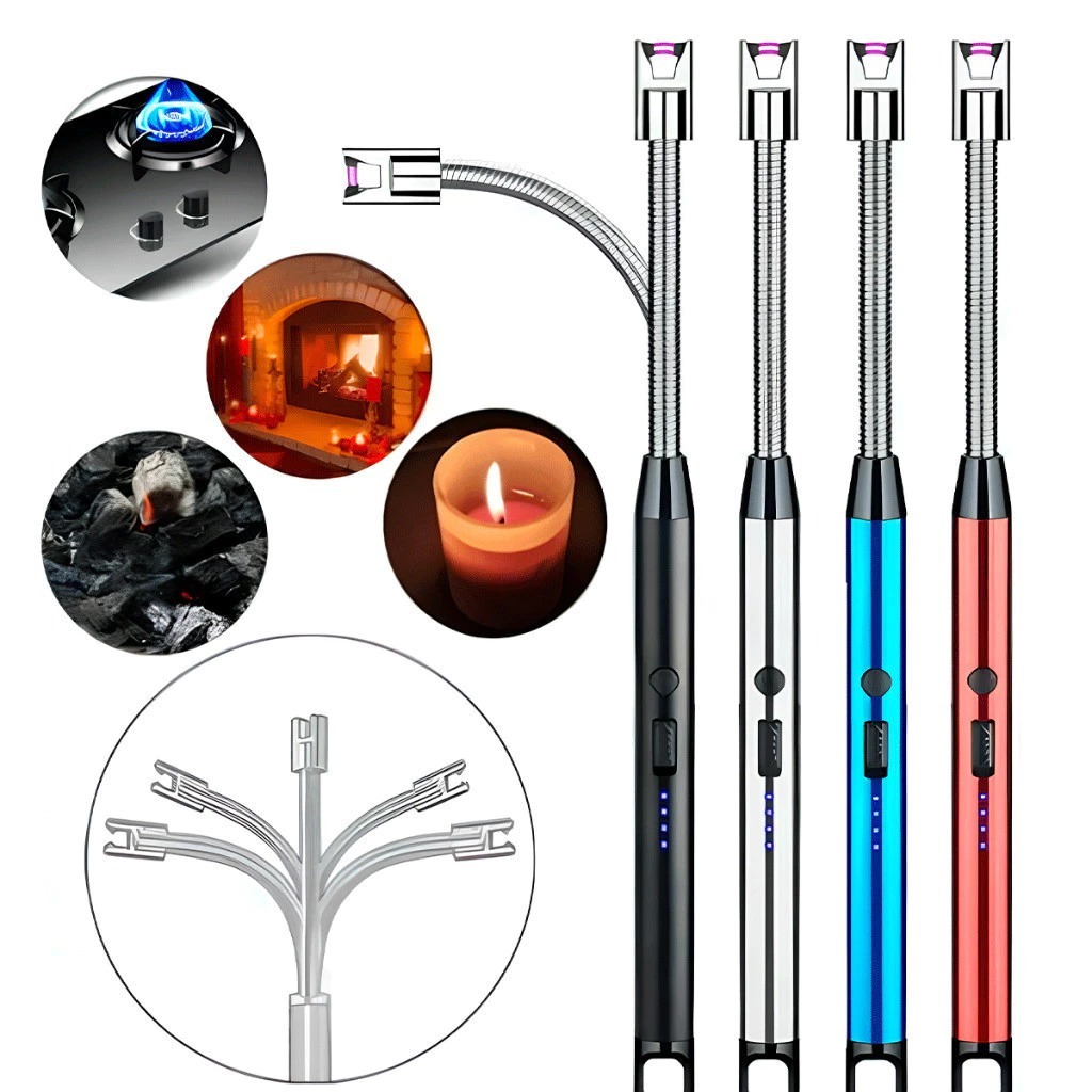 Acendedor de Plasma USB Recarregável Luxo Sem Chama Ecológico para Fogão Velas Camping Portátil