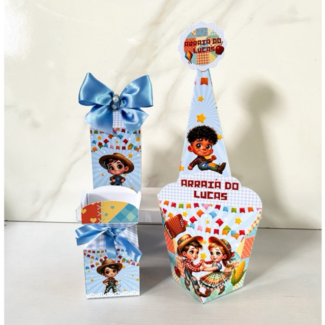 kit Caixas Festa Junina São João Arraiá Arraial Lembrancinhas Personalizadas para Festa Infantil Aniversário