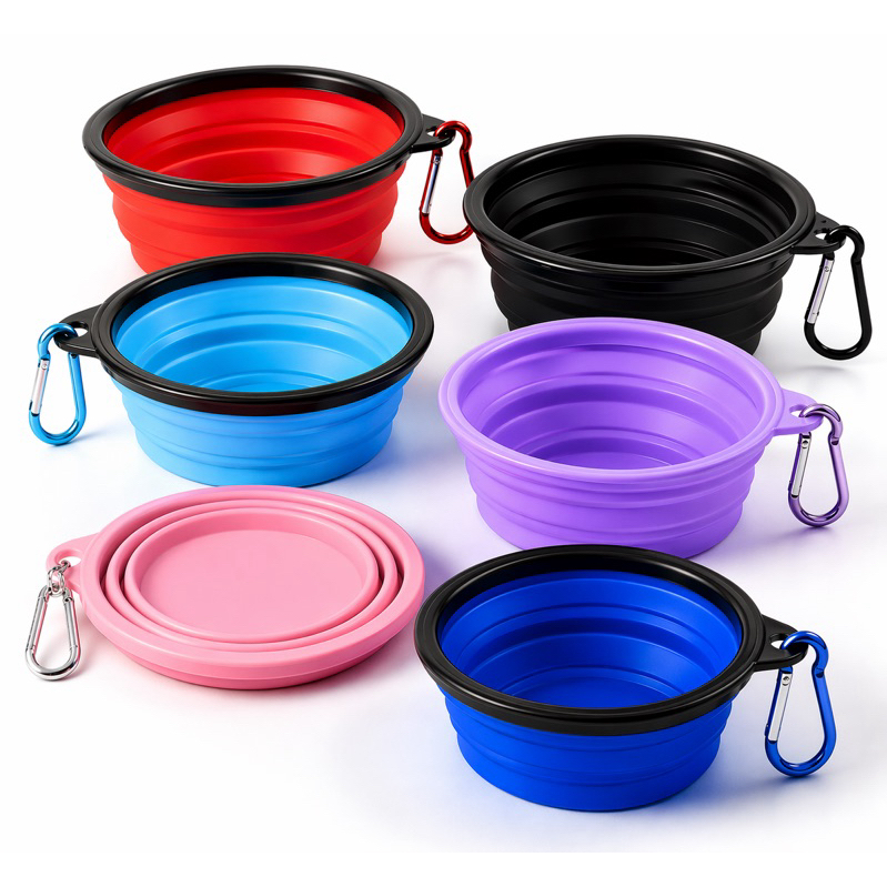 Comedouro Bebedouro Retrátil Dobrável 250ml a 300ml para Cachorro e Gato Portátil Viagem Passeio Pet Silicone
