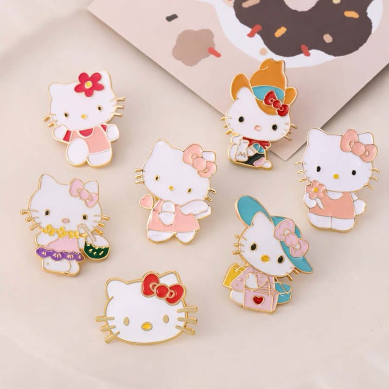 Pin Broche Gatinha Kawaii Metal Esmaltado Acessório Para Mochila Bolsa Roupas Jaqueta