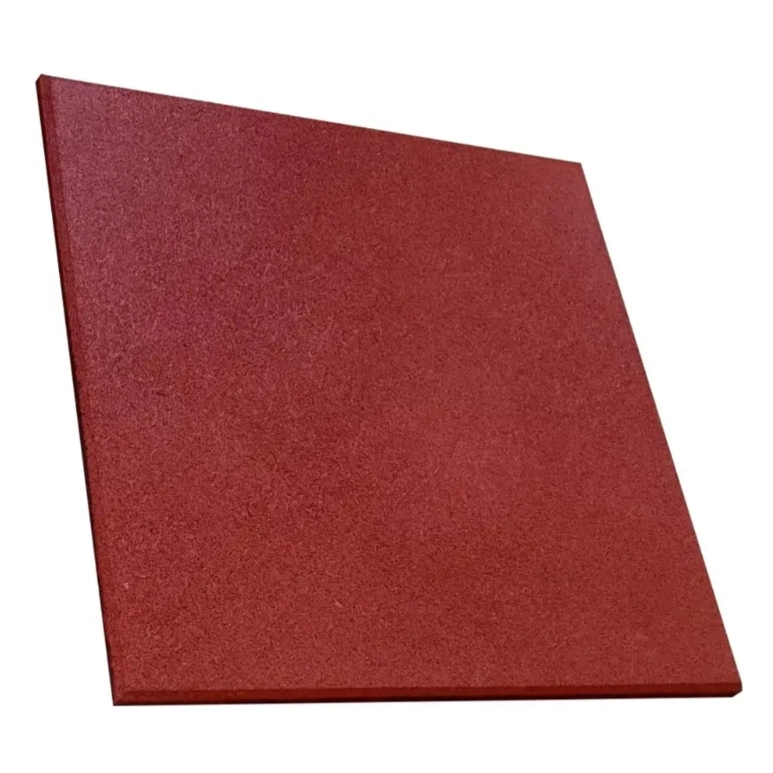 Placa Terracota Vermelho Piso Emborrachado Academia Anti Impacto 50X50cm X15mm
