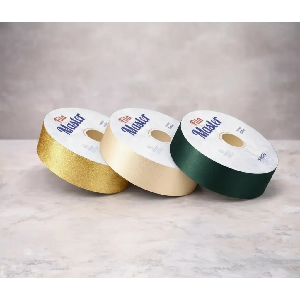 Kit 3 Fitas Master 32mmx10m Fracionadas Premium Para Presente Laços Mais Vendido Qualidade