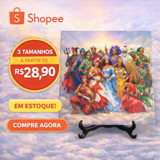 Quadro Azulejo Os Orixás, Sagrado, Axé e Proteção Diversos Tamanhos Religiosidade Presente em Oferta na Shopee