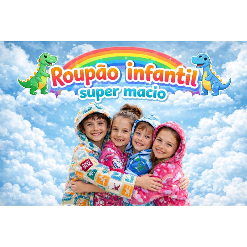 ROUPÃO INFANTIL ESTAMPADO. ROUPÃO INFANTIL SUPER FOFINHO. ROUPÃO PÓS BANHO/NATAÇÃO. ROUPÃO INVERNO.