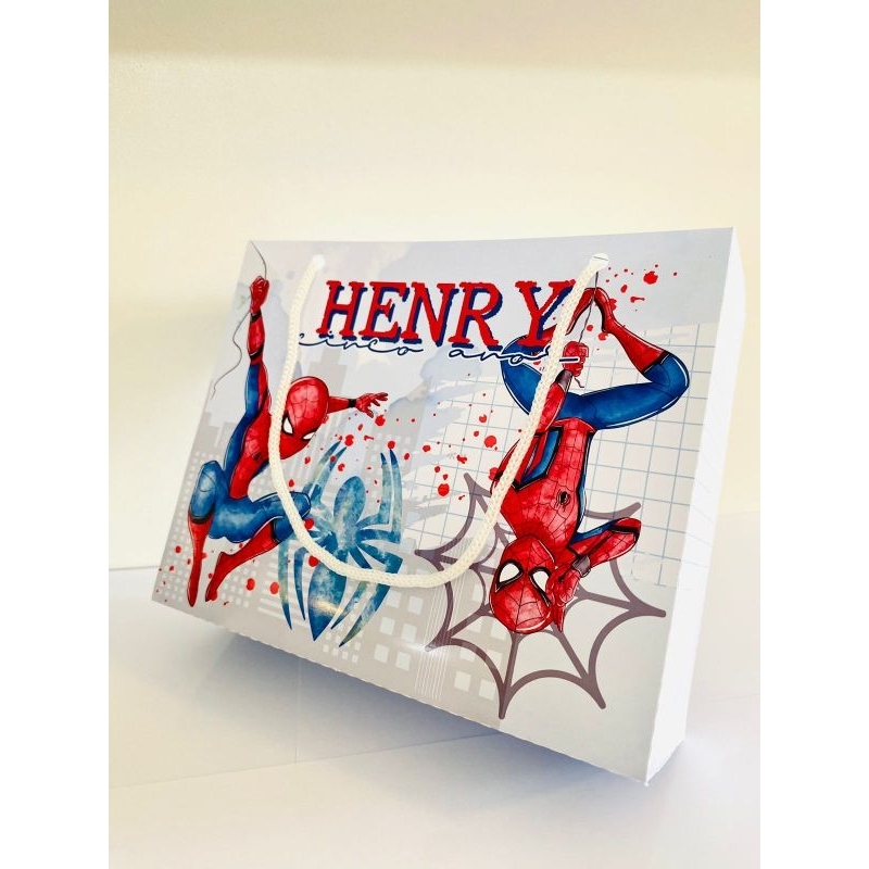 Sacolinha Personalizada Tema Homem Aranha Festa Infantil Lembrancinha Aniversário Envio Rápido