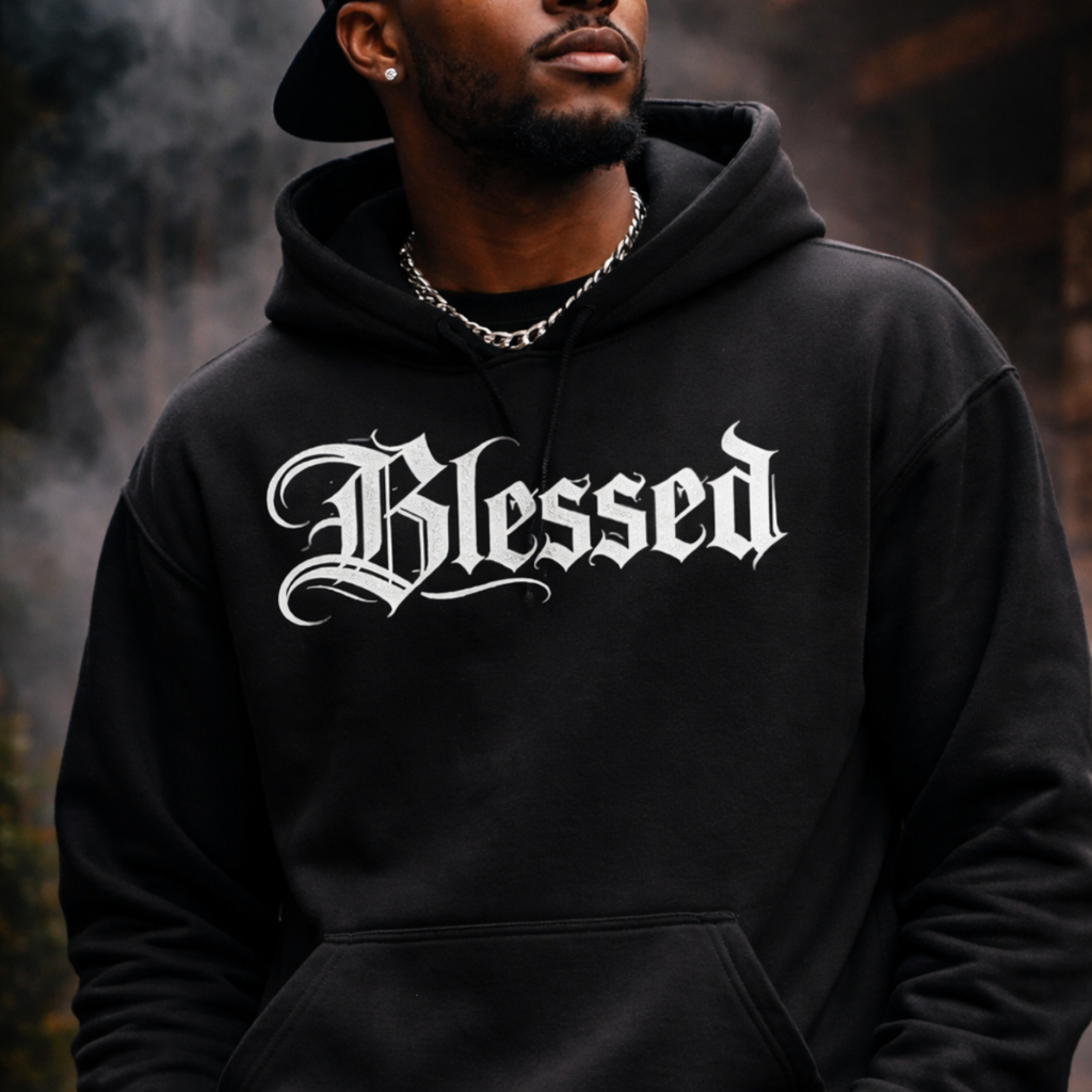 Blusa de Moletom Masculino Respect Blessed Canguru Streetwear Lançamento 2026 Frio Inverno
