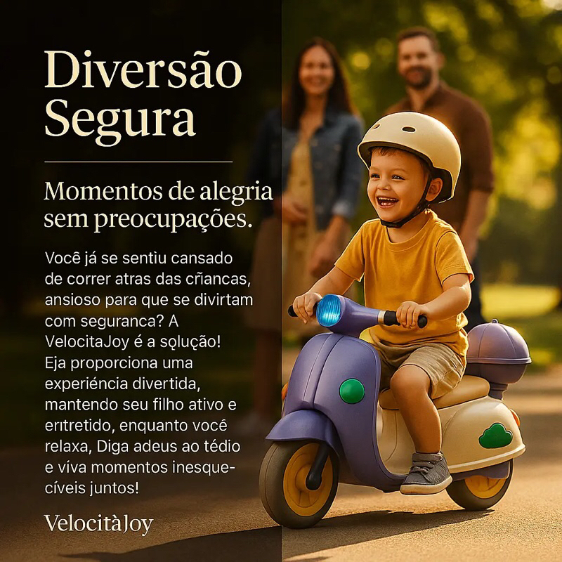 Scooter Motinha Eletrica Infantil Veiculo Diversao velocitàJoy