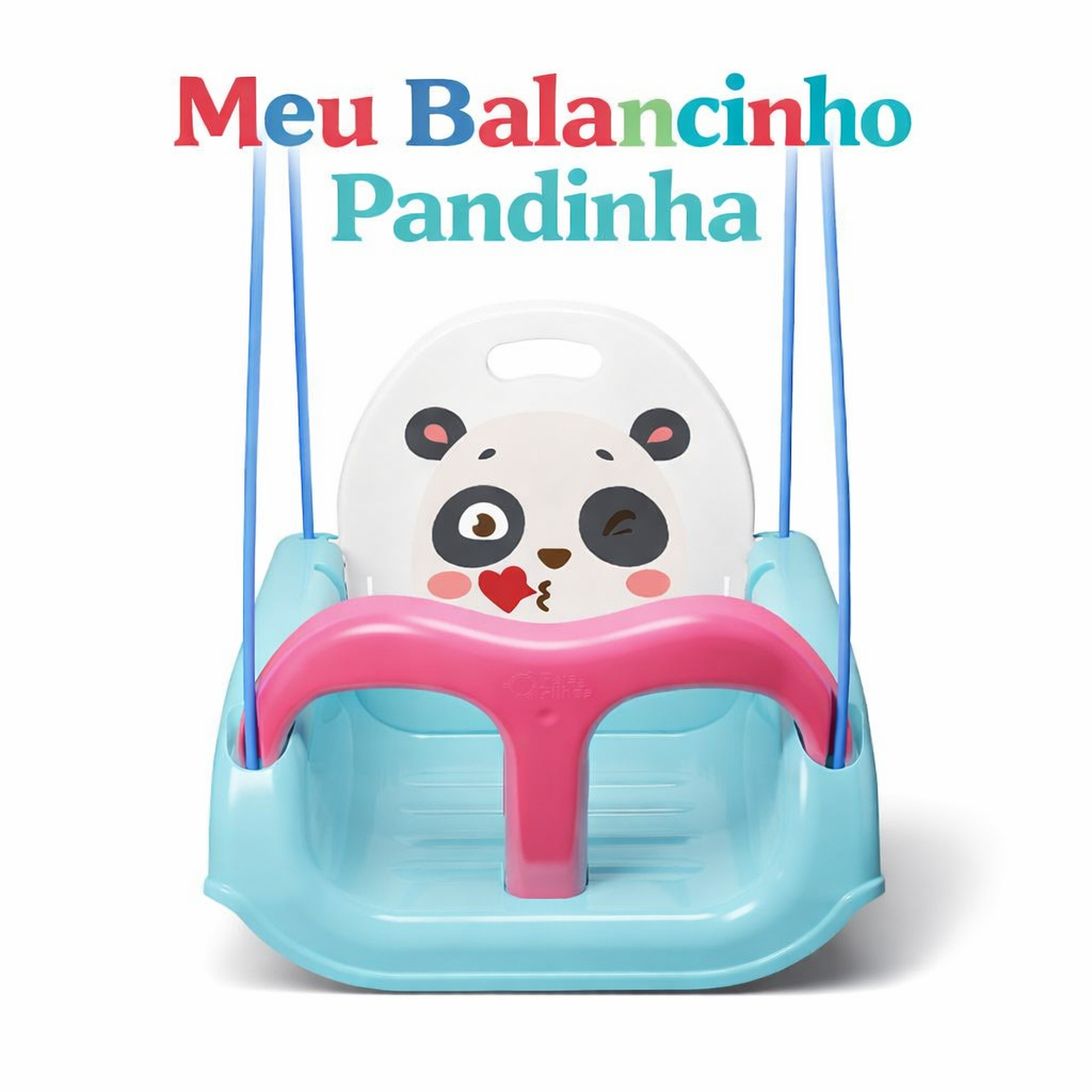 Balanço Infantil Pandinha 30kg Balanco Cadeira 3 em 1 Plástico Criança Bebe
