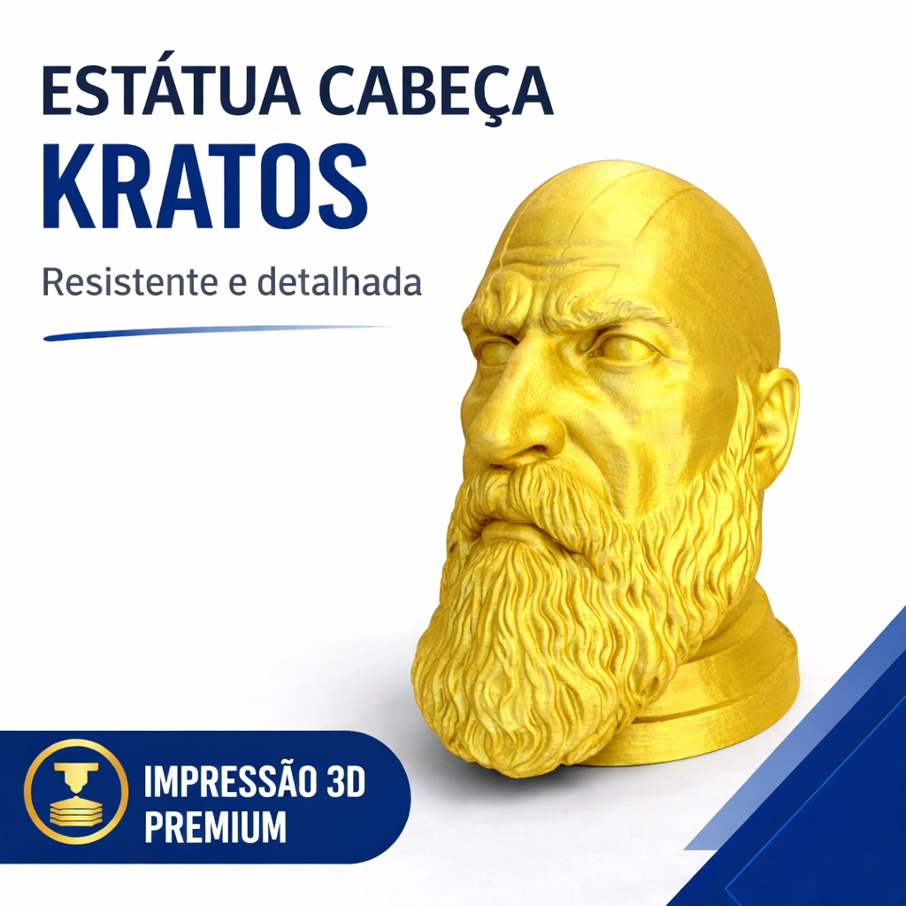 Estátua Cabeça Kratos / Suporte para Headset - Kratos (God of War) - Impressão 3D