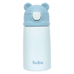 Copo Termico Parede Dupla Ursinho 320ml Buba Livre de BPA com Canudinho