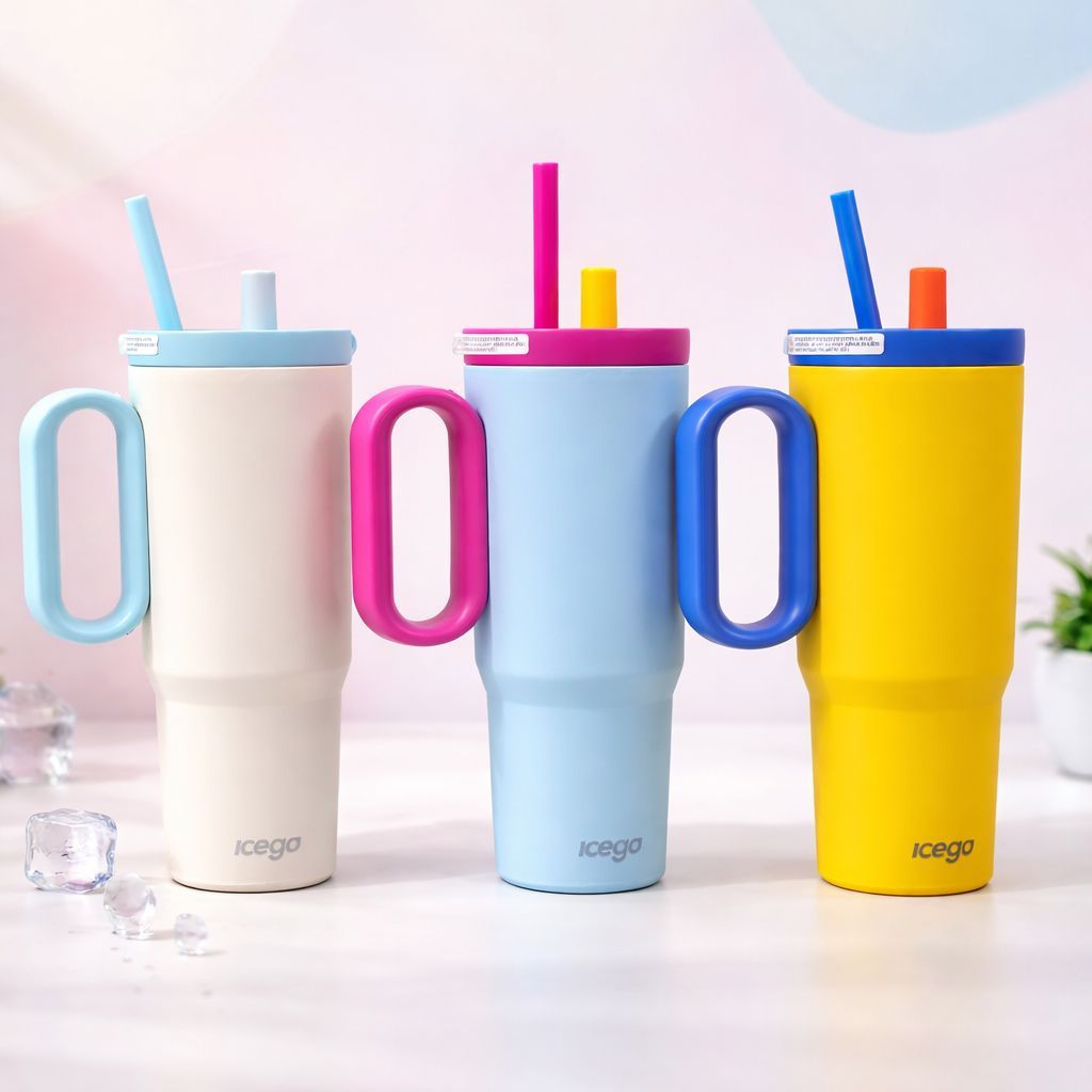 Garrafa Termica ICE GO 750ml Com Alça Canudo e Infusor de Chá Parede Dupla 12 Horas