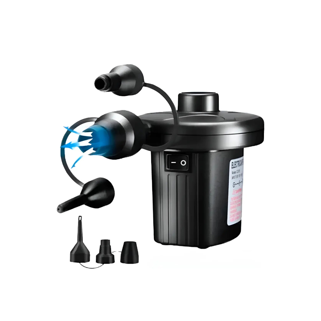 Bomba de Ar Elétrica Inflador Rápido para Colchão Inflável Piscina Boias com 3 Adaptadores Portátil