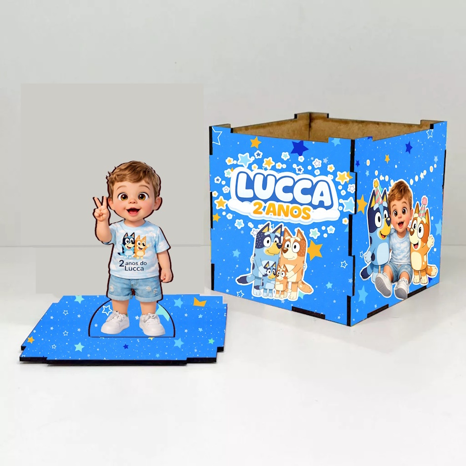 Caricatura infantil 10 peças centro de mesa caixa cubo em MDF lembrancinha aniversário foto Personalizado