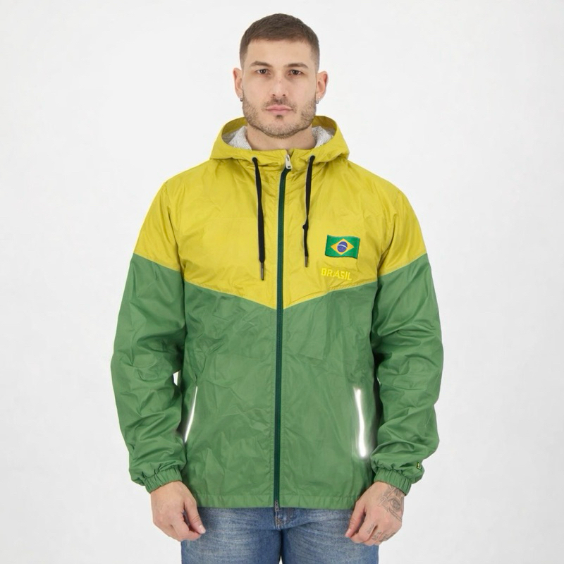 Blusa Corta Vento Motoqueiro Selecao Brasileira Brasil