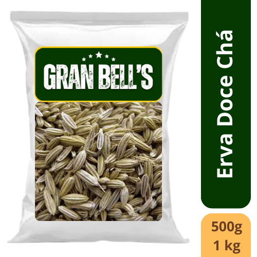 Erva Doce Chá GRAN BELL'S 1kg Chá Relaxante e Calmante Natural Auxilia na Digestão Equilibrio e Bem-Estar
