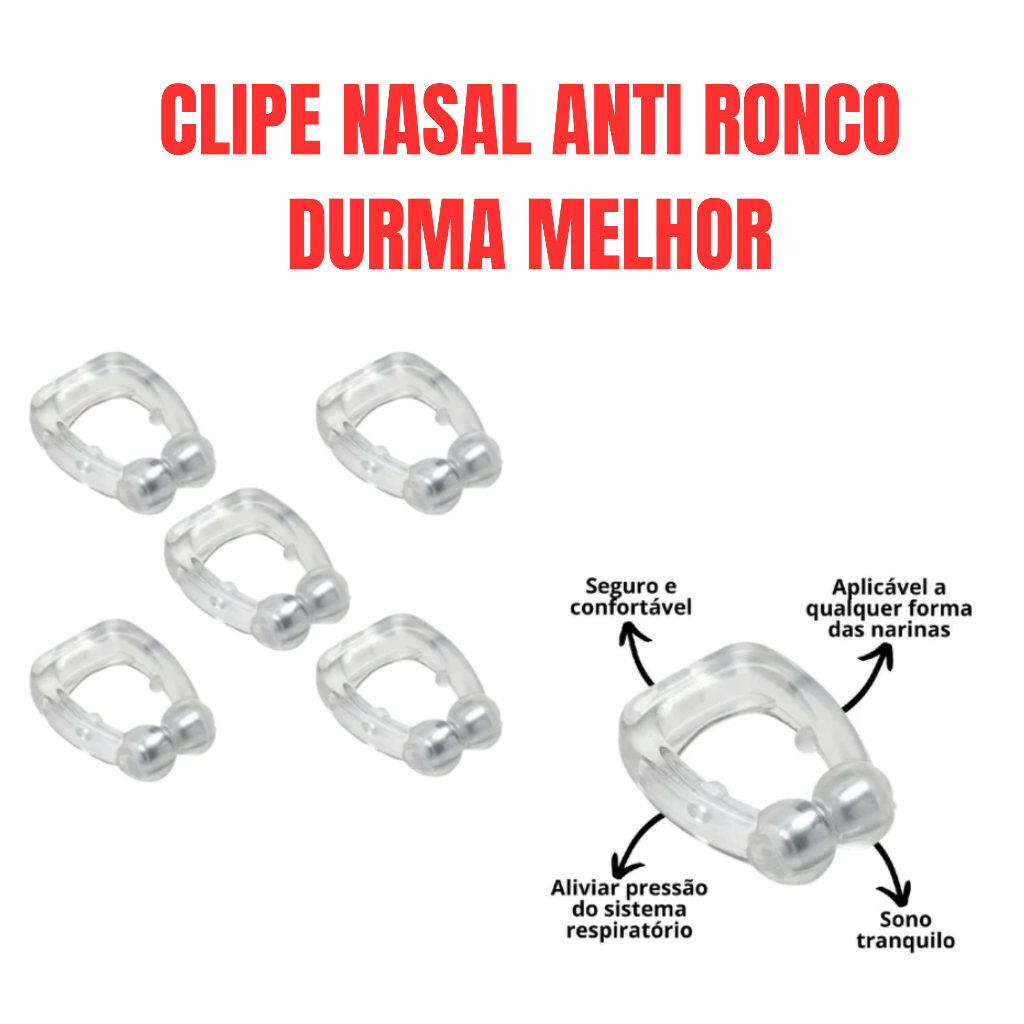 Clipe Nasal Anti Ronco Aparelho Para Nariz Dispositivo Para Ronco e Apneia Dilatador Magnético