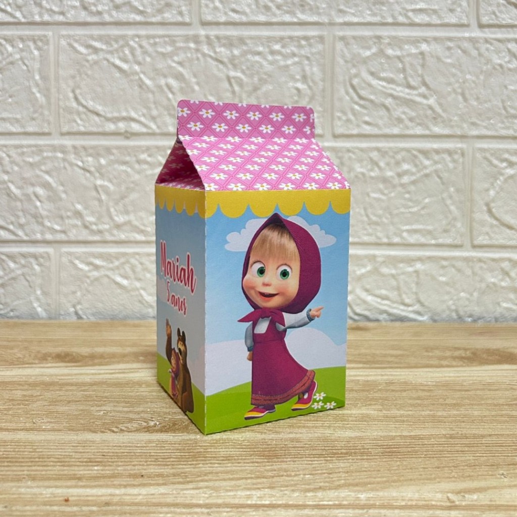 Caixa Milk Masha e o Urso Pegue e monte Personalizada | milk | lembrancinha | kit
