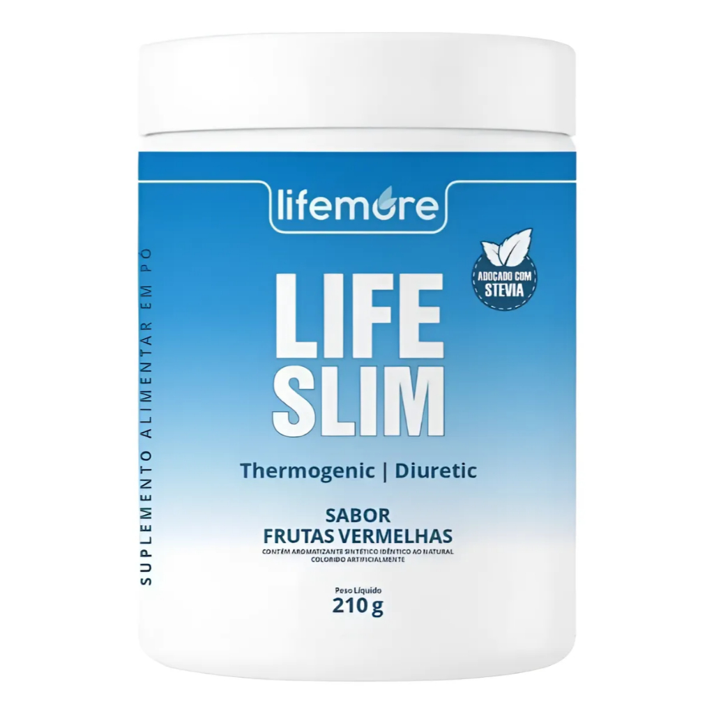 Life Slim Termogenico e Diuretico Natural 210g Frutas Vermelhas