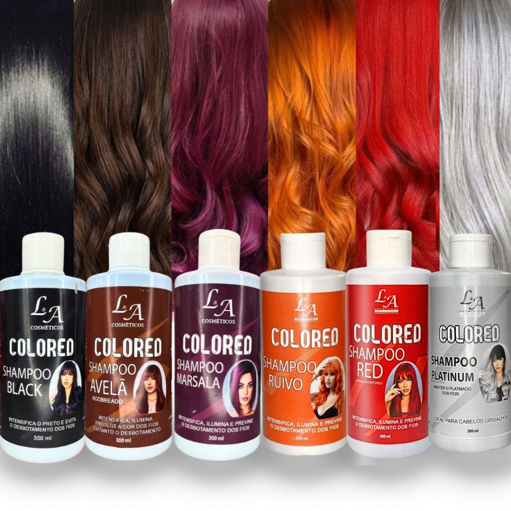 Shampoo tonalizante escurecedor de cabelos e tonalizante Sem Amônia LA Cosméticos