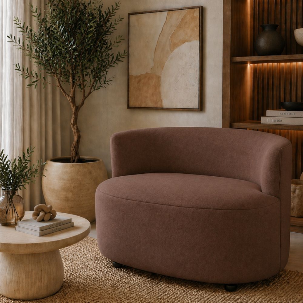 Sofá Poltrona Dami 1 Metro Compacto Ideal Quarto tecido de qualidade suede marrom
