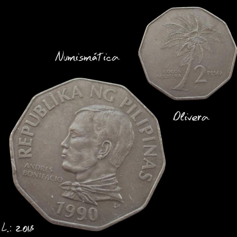 L.: 2018 - Moeda estrangeira Filipinas 2 piso 1990.