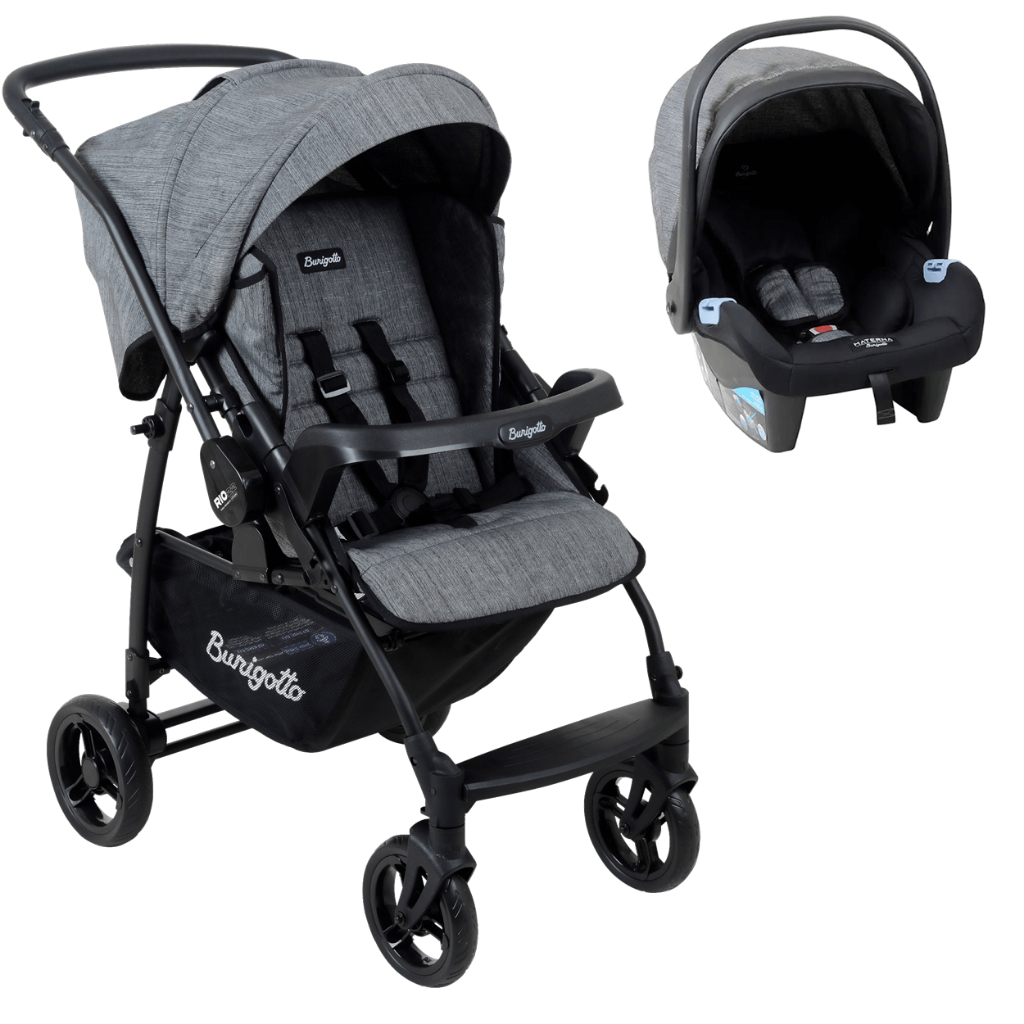 Carrinho de Bebe Burigotto Rio K com Bebe Conforto Preto