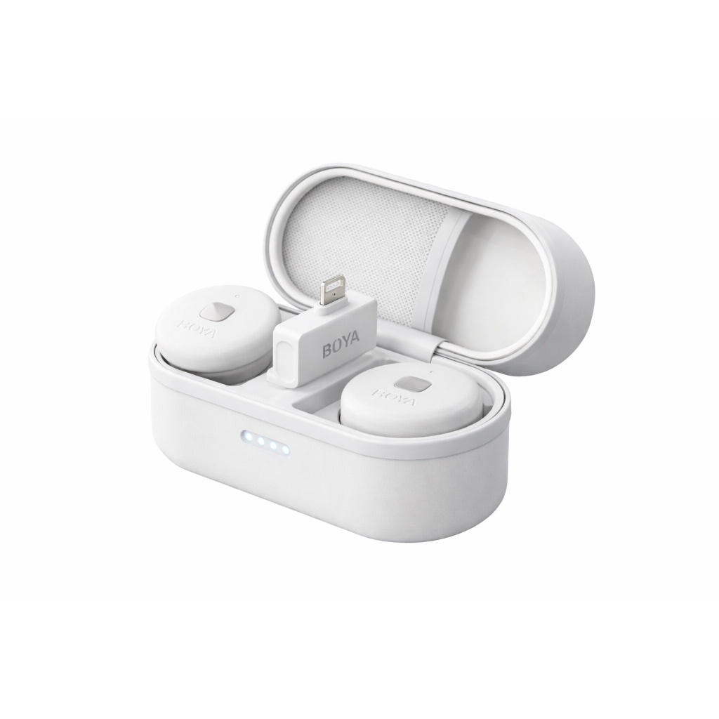 Sistema Microfone Sem fio Boya Omic-d Lapela P/ios Branco