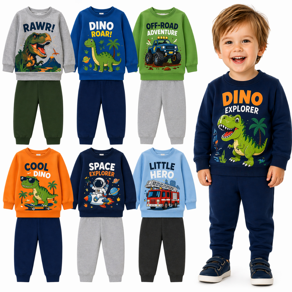 Kit Sortido 2 ou 4 Peças Roupa Infantil de Inverno Menino Conjunto De Moletom Inverno Menino Casaco e Calça de Moletom