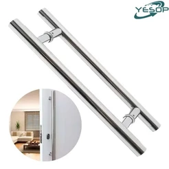 Puxador Porta Pivotante 60cm/100cm Aço Inox 304 Preto Fosco Luxo Redondo Duplo Madeira Vidro Portão Premium Yesop
