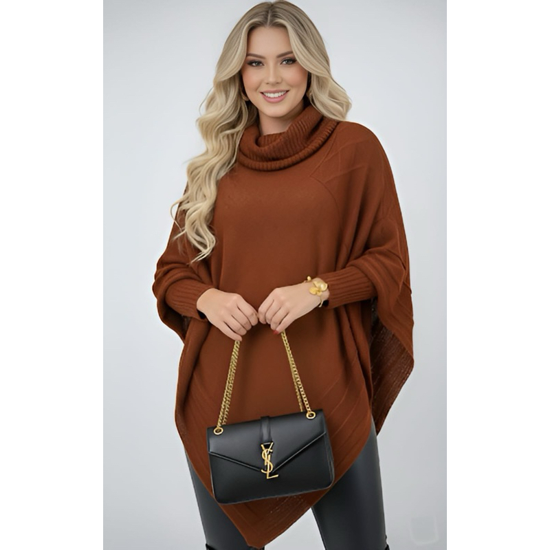 PONCHO TRICOT CAPA XALE INVERNO BLUSA ACESSÓRIO FEMININO8