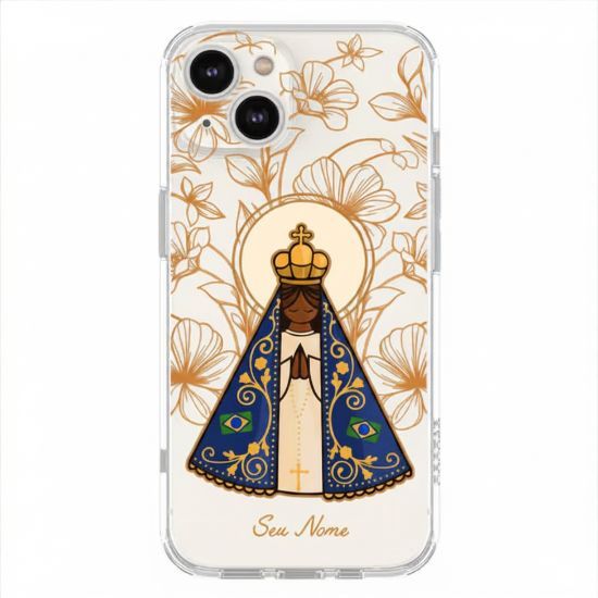 Capinha de Celular Nossa Senhora Aparecida Personalizada com nome - Diversos Celulares