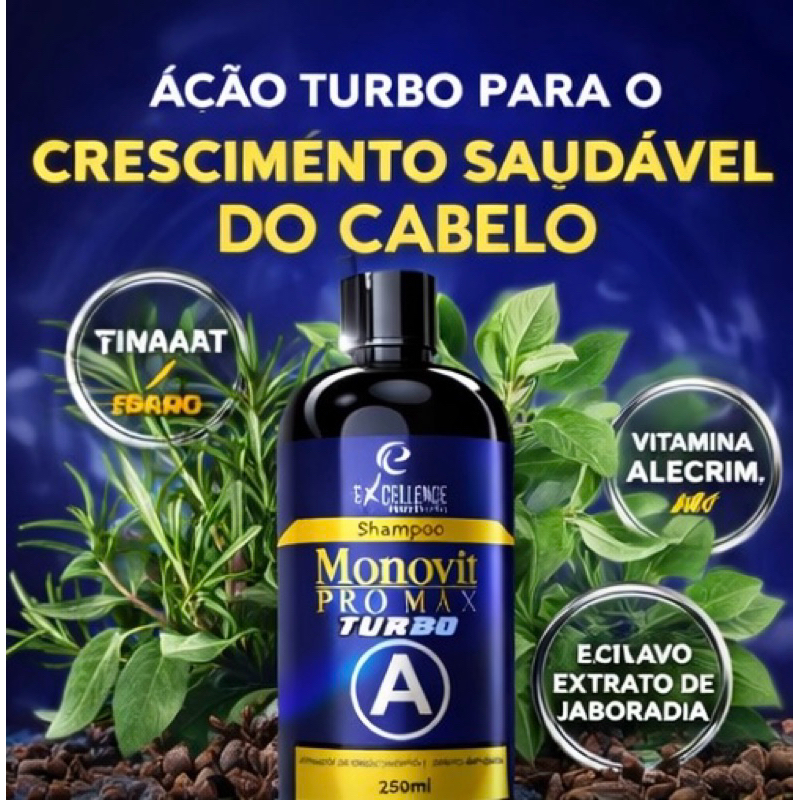 Shampoo de Crescimento Capilar e Bomba de Vitaminas 250ml Excellence